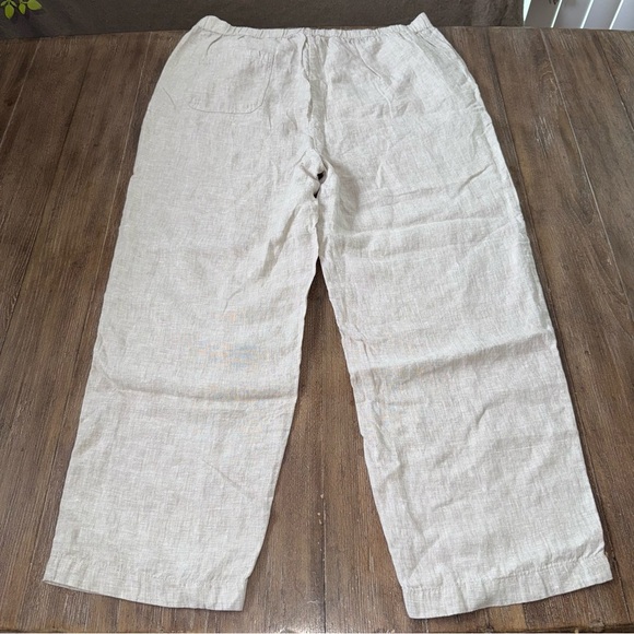 Quince European Linen Pants XL Flax Cream Lagenlook Minimal Beach Ankle Pant - Picture 10 of 11